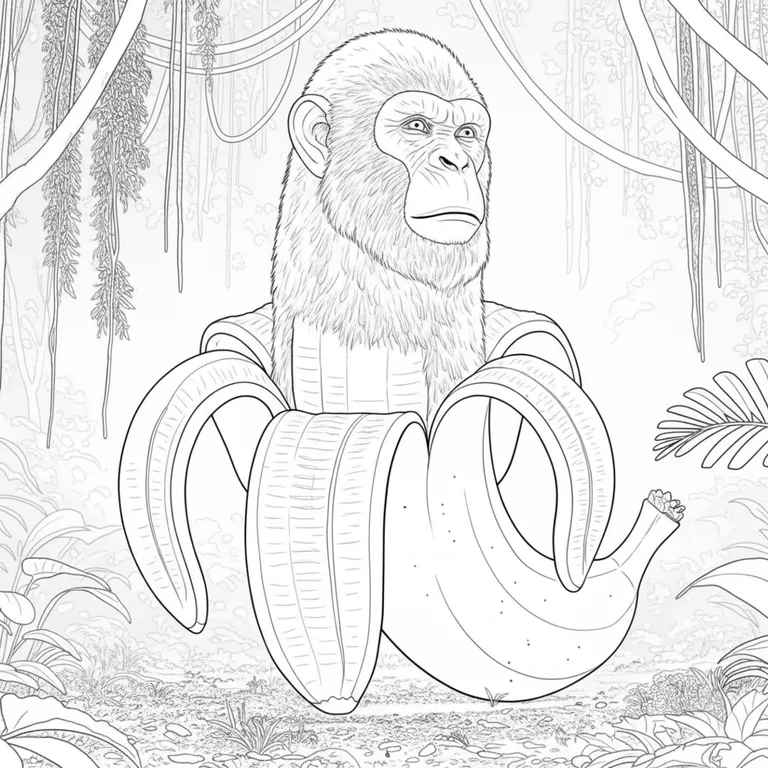 Chimpanzini Bananini Coloring Page