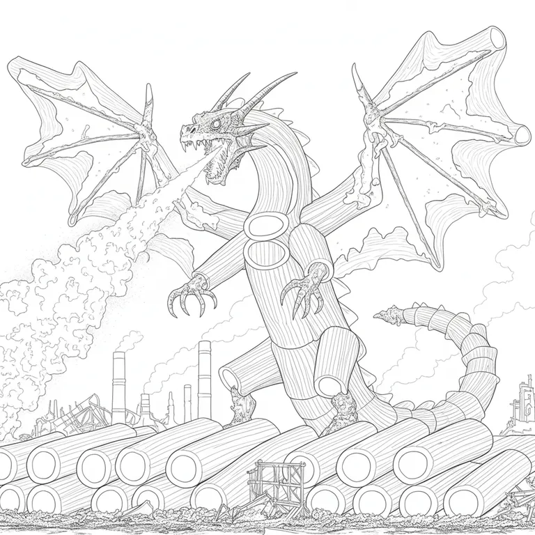 Dragon Cannelloni Coloring Page