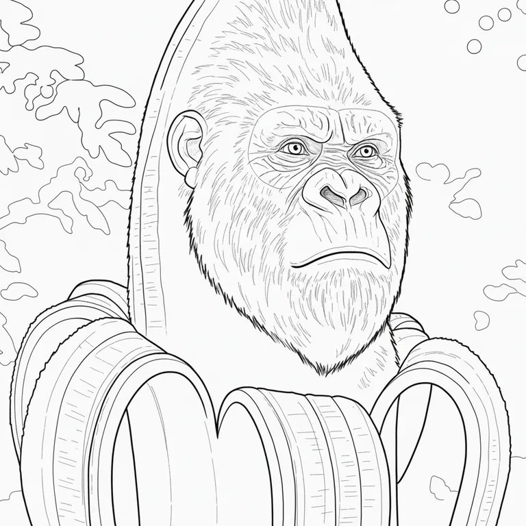Gorillini Bananini Coloring Page