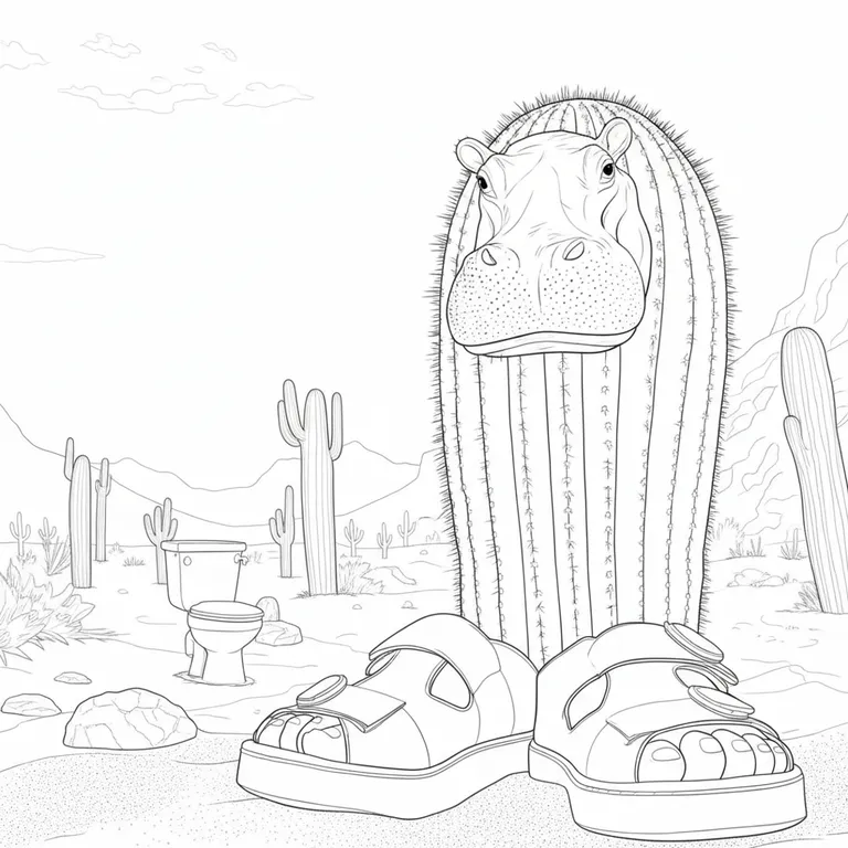 Il Cacto Hipopotamo Coloring Page