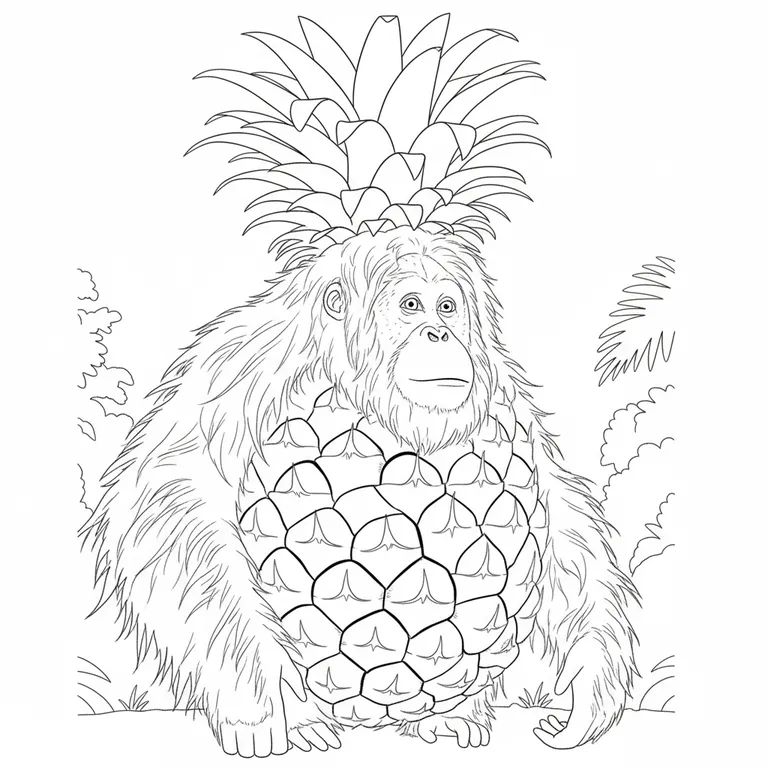 Orangutini Ananasini Coloring Page
