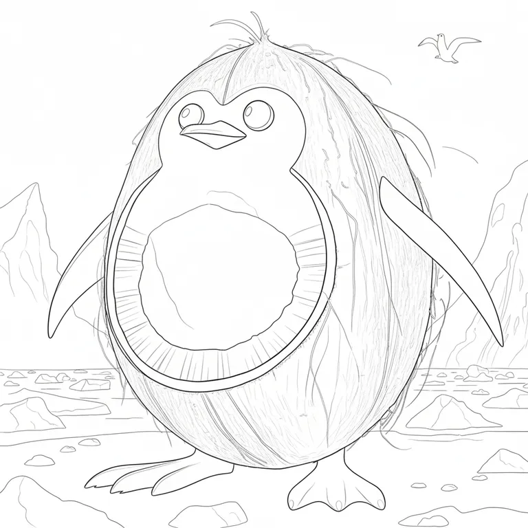 Penguino Cocosino Coloring Page