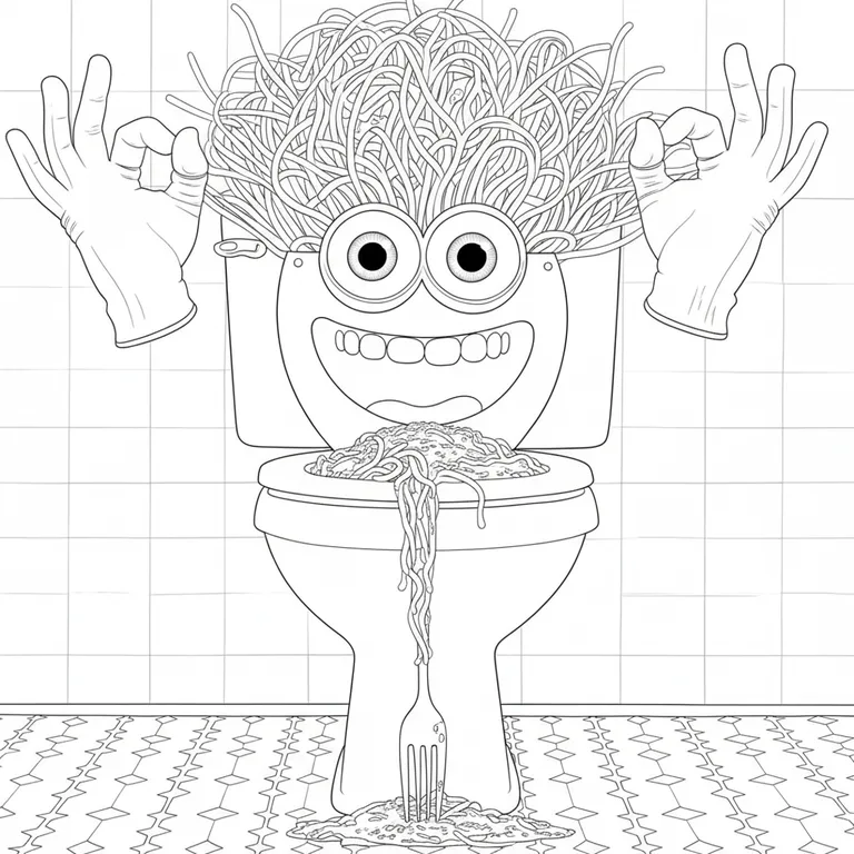 Spaghetti Tualetti Coloring Page