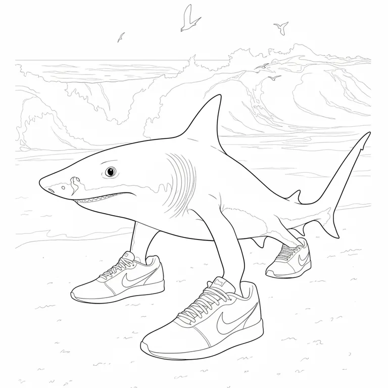 Tralalero Tralala Coloring Page
